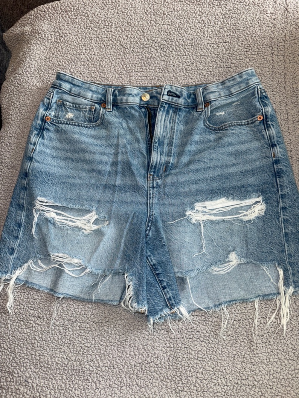 American Eagle Outfitters Distressed Light Blue Denim Jean Shorts